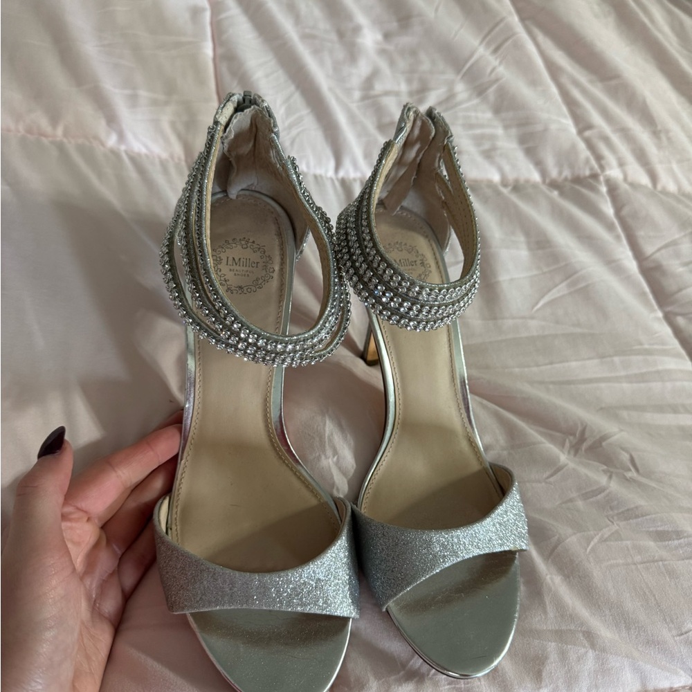 Sparkling Silver Rhinestone Heels - Picture 6 of 10